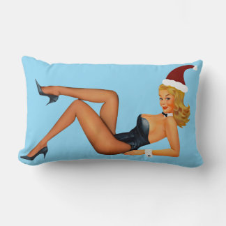 ALMOFADA LOMBAR RETRO PINUP GIRL CHRISTMAS LUMBAR PILLOW