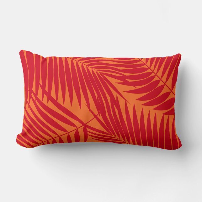 Almofada Lombar Reversible havaiano da folha das palmas de Kona (Frente)