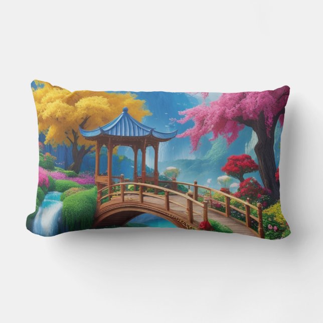 Almofada Lombar "Rio dos Sonhos - Rio Turquesa Fantasia (Frente)