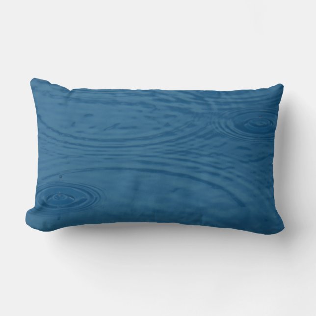 Almofada Lombar Ripais De Chuva (Ondas De Água Azul) (Frente)