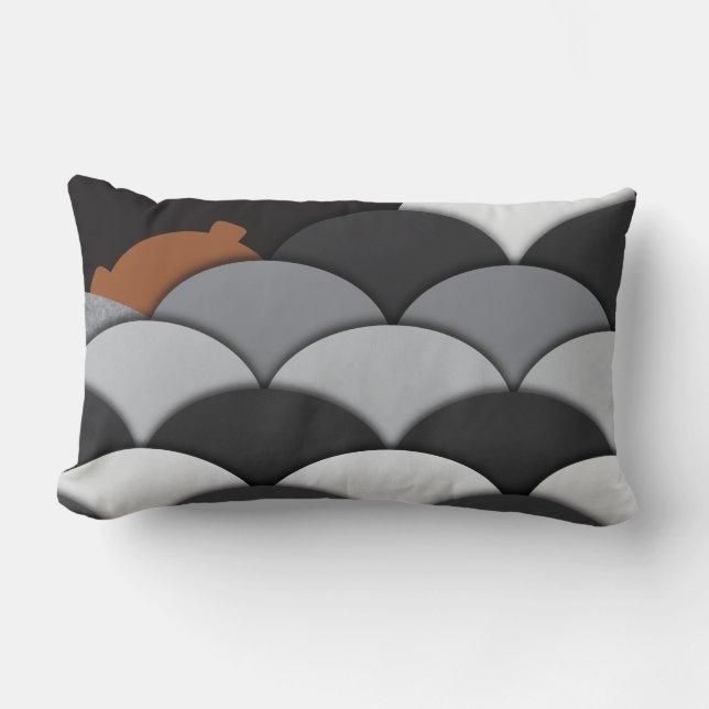 Almofada Lombar Rochas e urso abstratos (Frente)