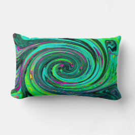 Almofada Lombar Rodovia Abstrato retrógrada verde e magenta