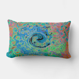 Almofada Lombar Rolha de Abstrato com rolha azul de aquarela com r