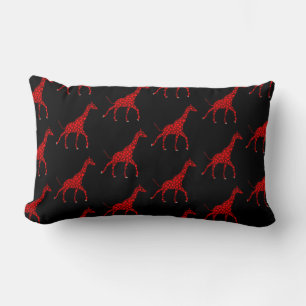 Almofada Lombar Romântica Red Giraffe Padrão Cortado