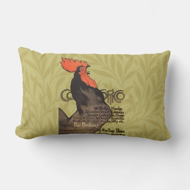 Almofada Lombar Rooster Steinlen Cocorico Arte Francesa (Frente)
