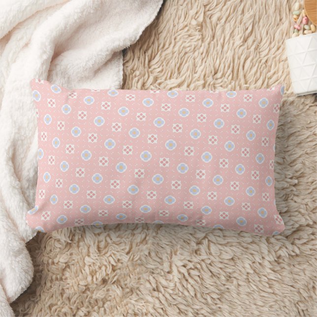 Almofada Lombar Rosa Bege Pastel Floral (Cobertor)
