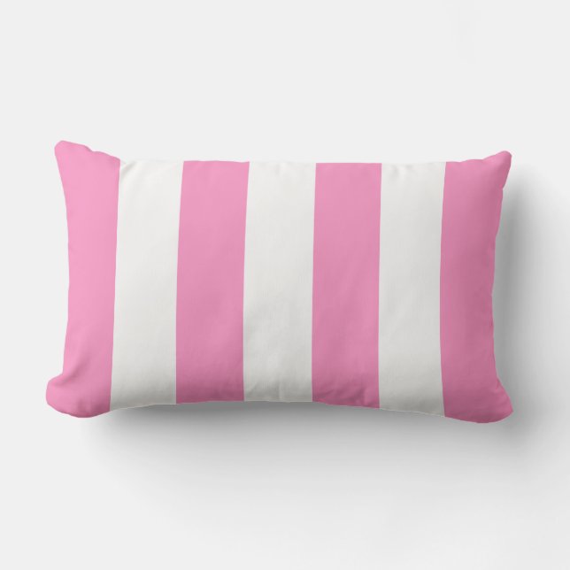 Almofada Lombar Rosa Chiclete 2 Listras de Cabana (Frente)