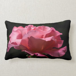 Almofada Lombar Rosa do rosa no travesseiro decorativo preto