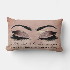 Almofada Lombar Rosa Dourada Glitter Marble Makeup Lash Beaueyes