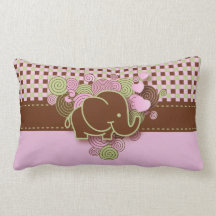 Rosa e elefante Checkered do bebê de Brown