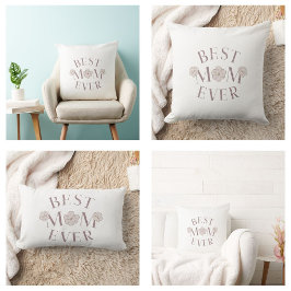 Almofada Lombar Rosa Floral Melhor Mãe