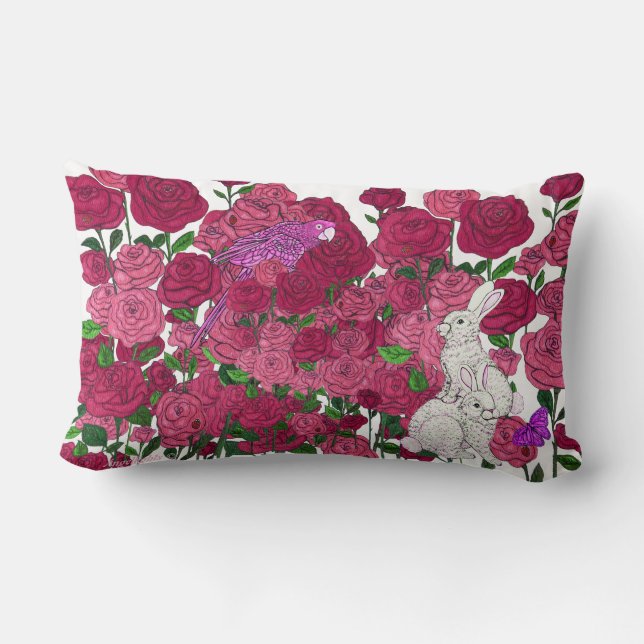 Almofada Lombar Rosa Garden (Verso)