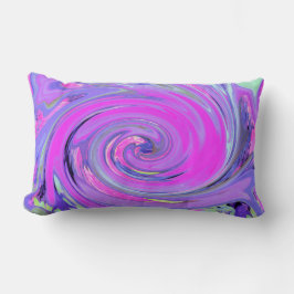 Almofada Lombar Rosa Quente Colorida e Roxo Boho Hippie Swirl