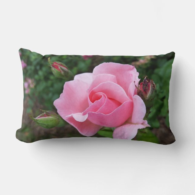 Almofada Lombar rosa rosa florescendo (Frente)