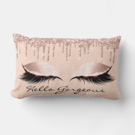 Almofada Lombar Rosa Rosa Rosa Rosa Rosa Dourada Gotas Makeup Lash