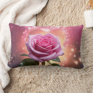 Almofada Lombar Rosa rosa - Travesseiro lombar 13" x 21"
