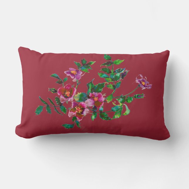 Almofada Lombar Rosa Vintage - marsala (Frente)