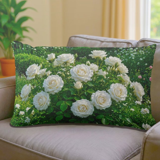Almofada Lombar Rosas Brancas (Criador carregado)