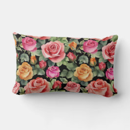 Almofada Lombar Rosas cor-de-rosa entonadas e laranjaJogar Travess