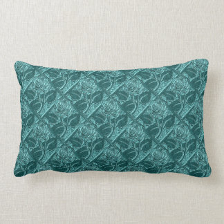 Almofada Lombar Rosas Metálicos-18-Travesseiro decorativo Teal-Lum