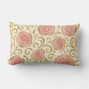 Almofada Lombar Rosas Princesas Conto de Fadas Rosa e Dourado