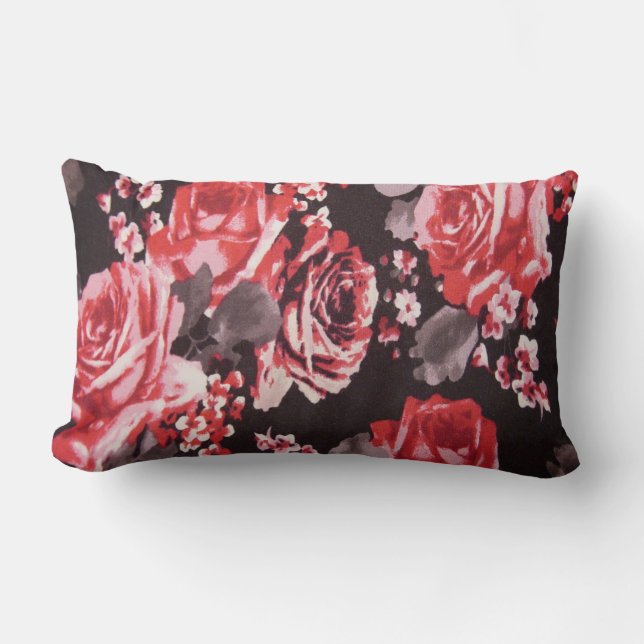 ALMOFADA LOMBAR ROSAS VERMELHAS (Frente)