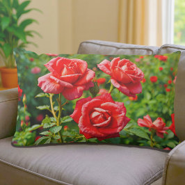 Almofada Lombar Rosas Vermelhas