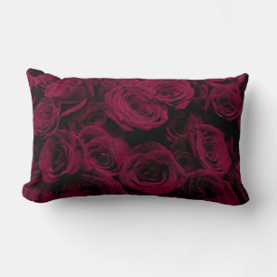 Almofada Lombar rosas vermelho escuro