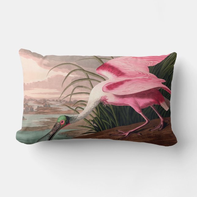 Almofada Lombar Roseate Spoonbill Audubon Bird Willife (Frente)