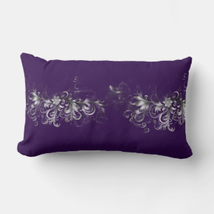 Almofada Lombar Roxo e Elegante Prata