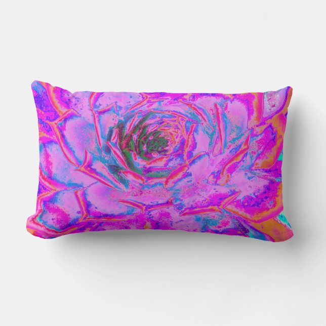 Almofada Lombar Roxo e Magenta - Sena Rosette Suculente (Frente)