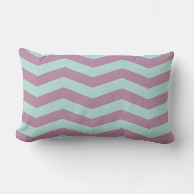 Almofada Lombar Roxo/travesseiro decorativo Chevron do Aqua (Frente)
