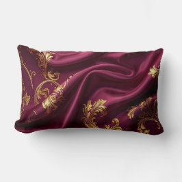 Almofada Lombar Royal Burgundy & Gold Majestic Filigree Pillow