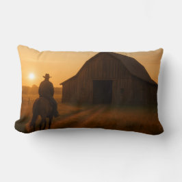 Almofada Lombar Rustic Barn Sunset Pillow - Country Western Farm 