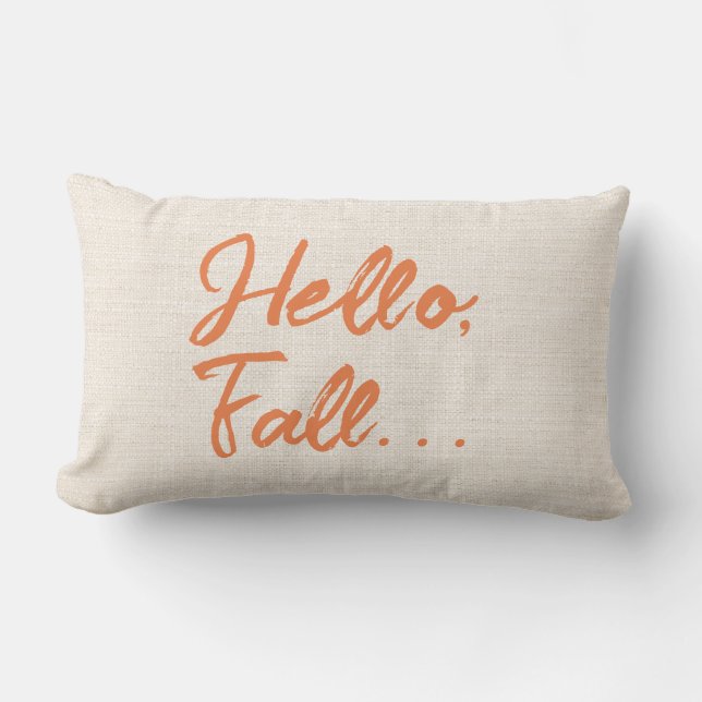 Almofada Lombar Rustic Hello Fall Lumbar Travesseiro (Frente)