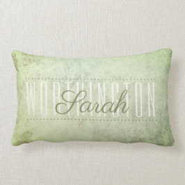 Almofada Lombar Rustic Sage Green Textled Nome Monograma
