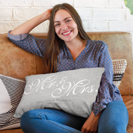 Almofada Lombar Rustic Simple Modern Mr e Sra. Gift Cinzas