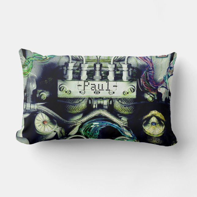 Almofada Lombar Rusty e Mossy Engine Duplos Lados Dieselpunk Th (Frente)