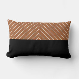 Almofada Lombar Saddle Tan Black White Squares