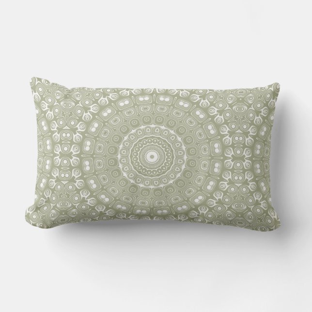 Almofada Lombar Sage Green Mandala Patterno (Frente)