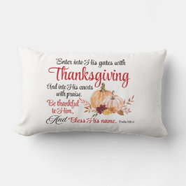 Almofada Lombar Salm 100:4 Entre em seus portões com Ação de Graça