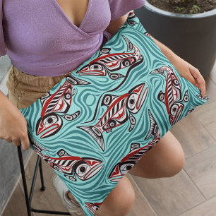 Almofada Lombar Salmon Haida Art Spirit Pacific Northwest Nnat