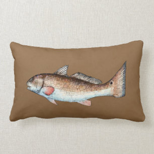 Almofada Lombar Salmonetess no travesseiro de Brown