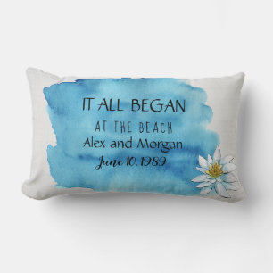 Almofada Lombar salpico de aquarela em romance de madeira