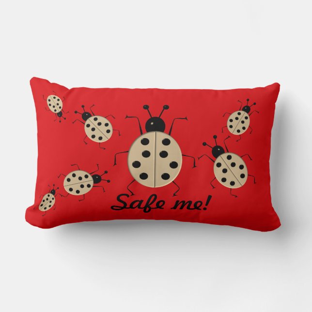 Almofada Lombar Salve-me! Escaravelhos coloridos, personalizados (Frente)