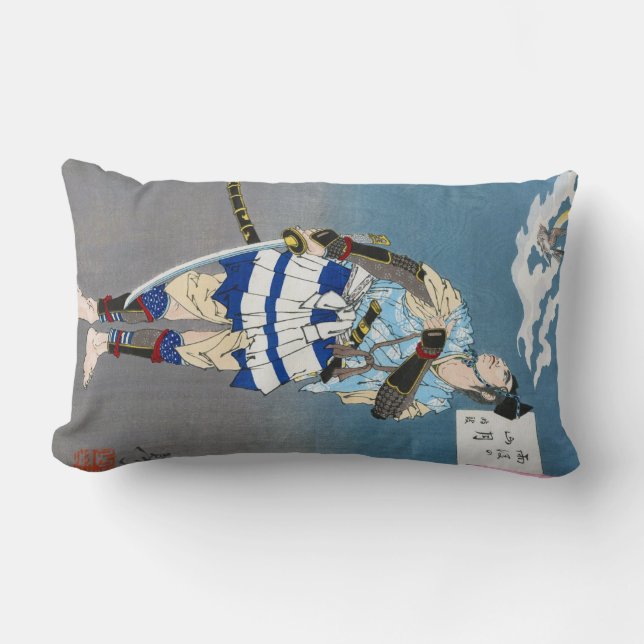 Almofada Lombar Samurai segurando uma Katana, Tsukioka Yoshitoshi (Frente)