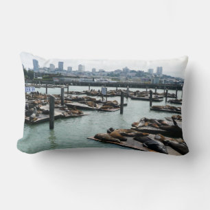 Almofada Lombar São Francisco e Pier 39 Sea Lions City Skyline