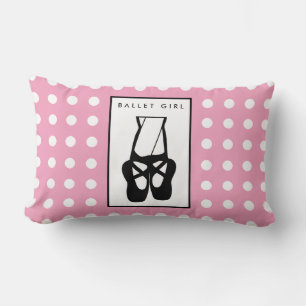 Almofada Lombar Sapatilhas de Ballet Preto Fofo En Pointe