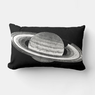 Almofada Lombar Saturn Retro Inspirou o Espaço do Planeta Monocrom