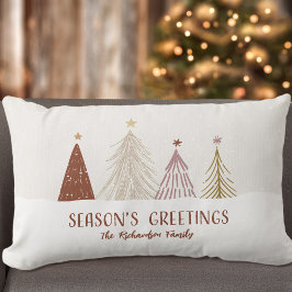 Almofada Lombar Saudações de Natal Festa de Natal Família Throw
